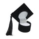 thumbnail image 5 of Organizador de anillos con forma de sombrero de graduación, diseño de gorra, empaque para anillos, exhibición de tienda, soporte de joyería con borlas negro, 5 of 5