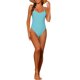 thumbnail image 2 of INSPIRE CHIC Traje de baño de una pieza para mujer con cordones, corte alto, control de abdomen, monokini con espalda cruzada y almohadillas removibles L Azul claro, 2 of 5