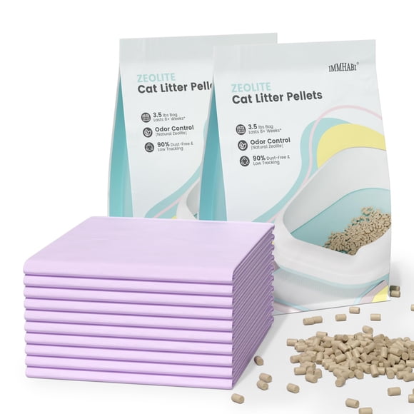 Arena para Gatos IMMHABI 3,2 kg + Set de 10 Almohadillas