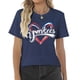 thumbnail image 2 of Camiseta Talovee Baseball Mom para mujer azul oscuro con cuello en V, 2 of 6