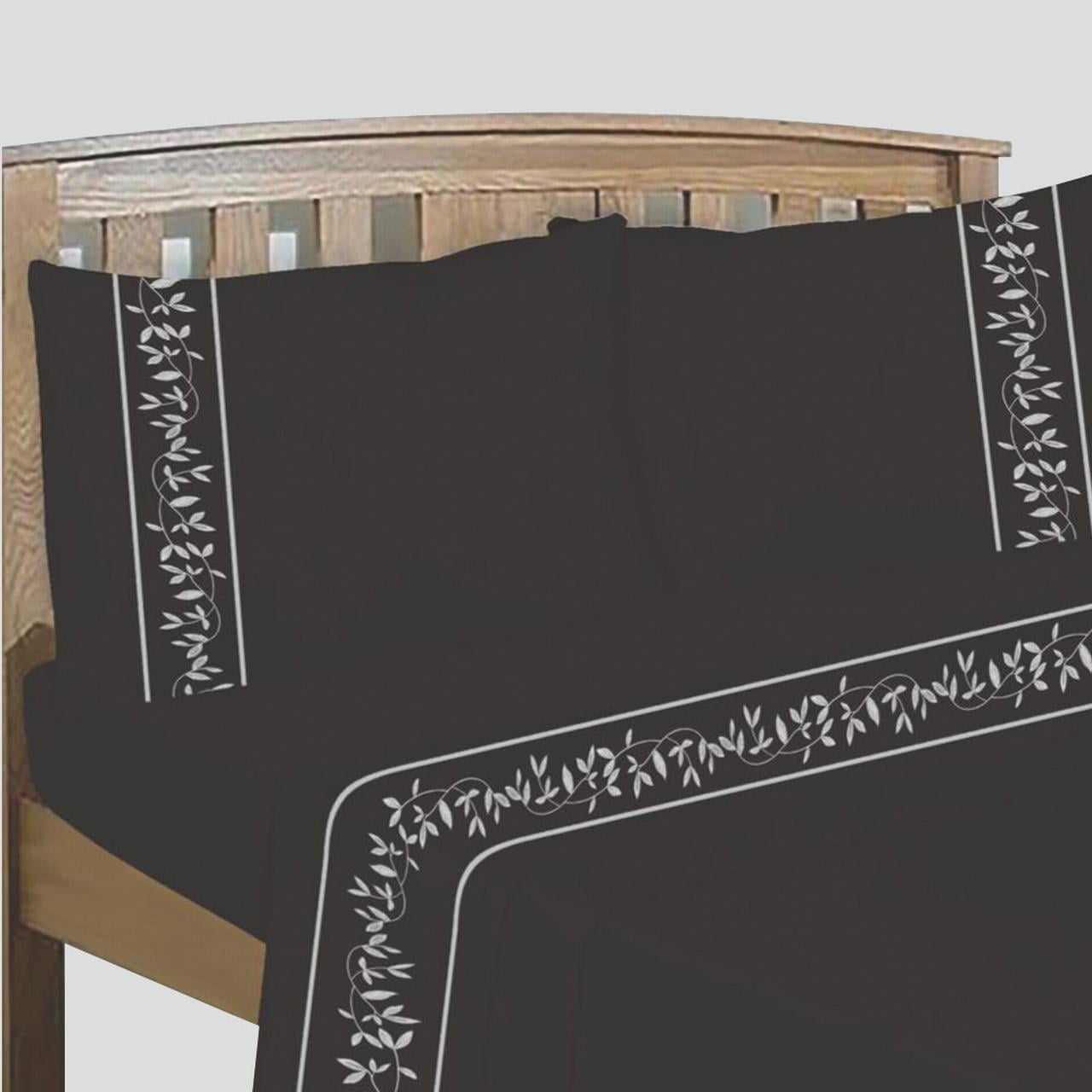 Chantilly - Sabanas Bordadas 144h Flyaway 1.5 Plazas Negro