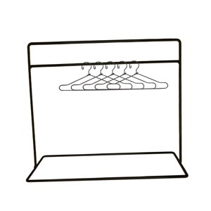 Magideal - Perchero De Ropa En Miniatura Para Casa De Muñecas Con 5 Perchas, Accesorios De Decoración Para Casa De Muñecas, Estante De Joyería, Estante Para Vest Negro