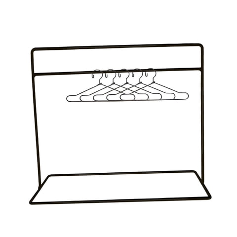 Magideal - Perchero De Ropa En Miniatura Para Casa De Muñecas Con 5 Perchas, Accesorios De Decoración Para Casa De Muñecas, Estante De Joyería, Estante Para Vest Negro