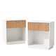 thumbnail image 1 of Set de 2 Veladores Blanco y Madera Acanalado Forli, 1 of 8