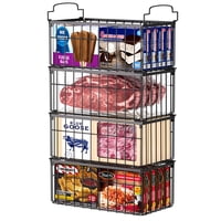 Bandejas Organizadoras Para Congelador Msercuor Apilables, Paquete De 4, Negras