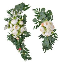 Bothyi - Granja Flores Artificiales Arco Decoración Colgante Para Dormitorio Ceremonia Vacaciones Blanco