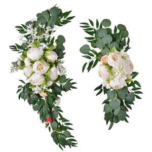 Bothyi - Granja Flores Artificiales Arco Decoración Colgante Para Dormitorio Ceremonia Vacaciones Blanco