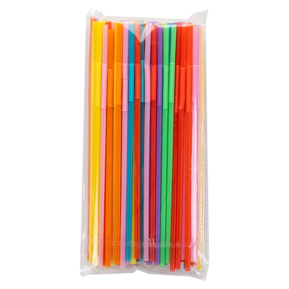 XmhyTop Popotes para Fiestas Coloridos, 200 Unidades de 0.6x26 cm Resistentes,Bodas y Eventos Sociales Popotes Decorativos