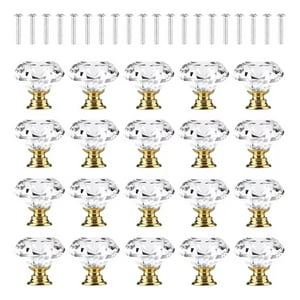 Genérica - 20 Piezas Mango De Cristal Con Forma De Diamante Para Cajones