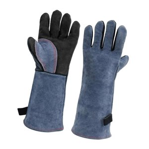 Magideal - Guantes De Soldadura Guantes De Cuero De Cuero Sintético Resistente Al Calor Guantes De Trabajo Al Aire Libre Para Bbq Daddy Gift Chimenea Para Hornea