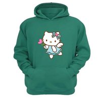 Genérico - Polerón Canguro Gatita Kitty Verde Aguamarina Talla Xs Unisex
