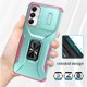 thumbnail image 3 of Funda Armada para Samsung Galaxy A05S con Tapa Deslizante y Soporte Magnético Giratorio Verde, 3 of 5