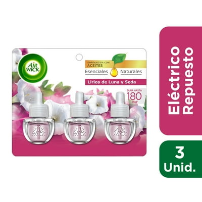Desodorante Ambiental Eléctrico Repuesto Lirios De Luna Y Seda Blister 3 Un Air Wick