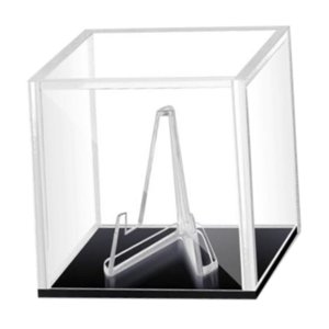 Magideal - Caja De Exhibición De Púas De Guitarra, Caja De Exhibición De Púas De Guitarra Con Soporte, Soporte Transparente, Estuche De Púas Para Bajos Eléctrico Base Negra