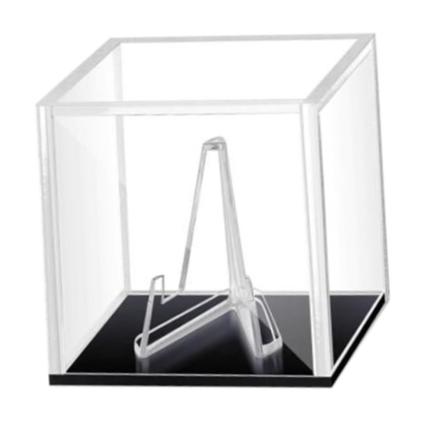 Caja de Exhibición de Púas de Guitarra, Caja de Exhibición de Púas de Guitarra con Soporte, Soporte Transparente, Estuche de Púas para Bajos Eléctrico base negra