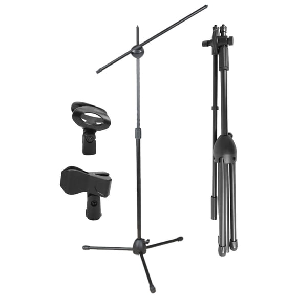 SOPORTE PEDESTAL DE MICROFONO CON BOOM METALICO ATRIL