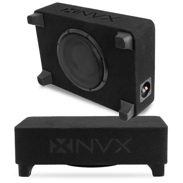 NVX BXSQ110 Caja de Subwoofer Sellada de Montaje Superficial con Subwoofer de 10" Serie SQ Cargado de Fábrica