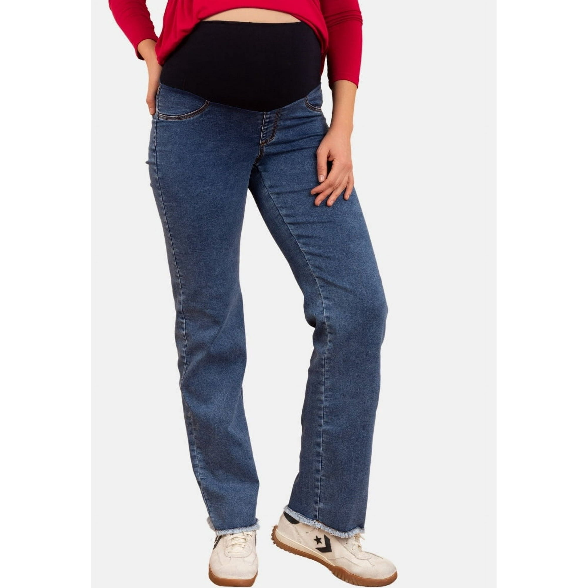 Jeans Mujer Maternal Recto Celeste S