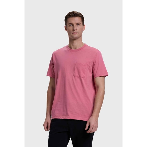Polera Hombre Básica Con Bolsillo Palo Rosa
