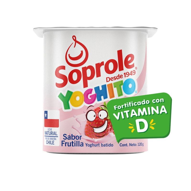 Yoghurt Batido Sabor Frutilla Pote 120 g Soprole
