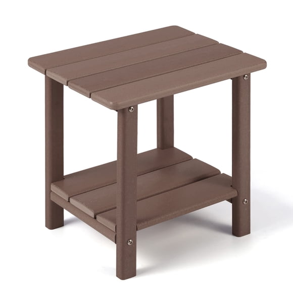 Mesa Auxiliar Apolimi de 42 cm, 2 Niveles, Resistente a la Intemperie