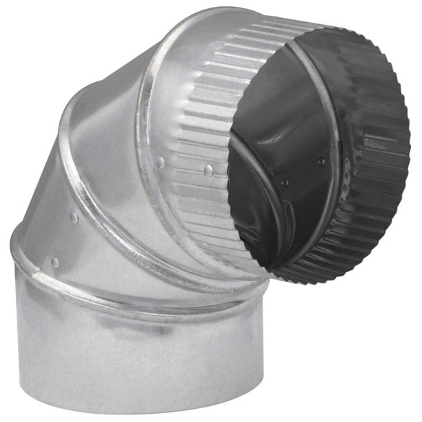 Codo para tubo de horno, acero galvanizado imperial, 90°, 5 cm de profundidad (paquete de 8)