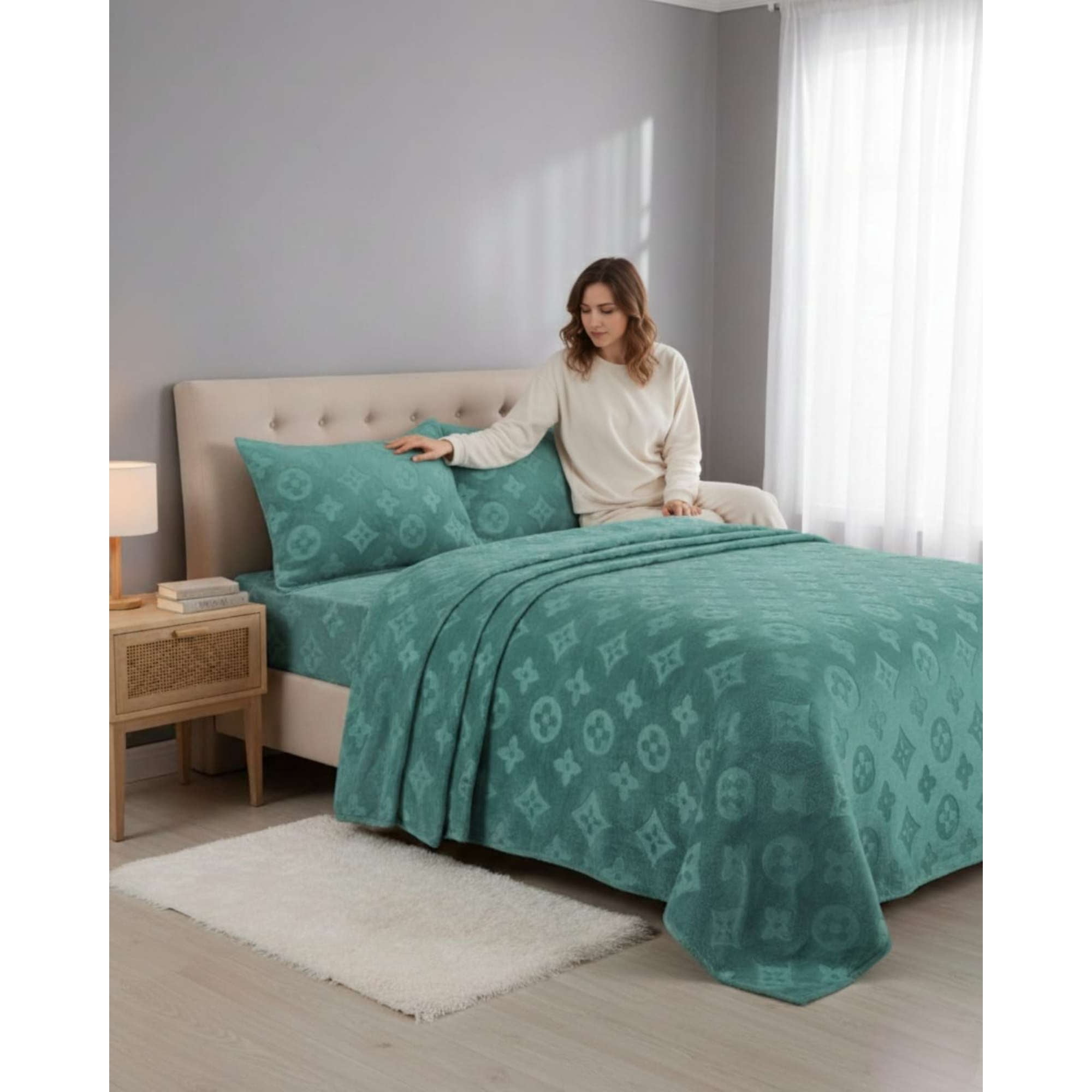 Mylhogar - Sabanas King De Polar Plush Invierno Y Suavidad Premium