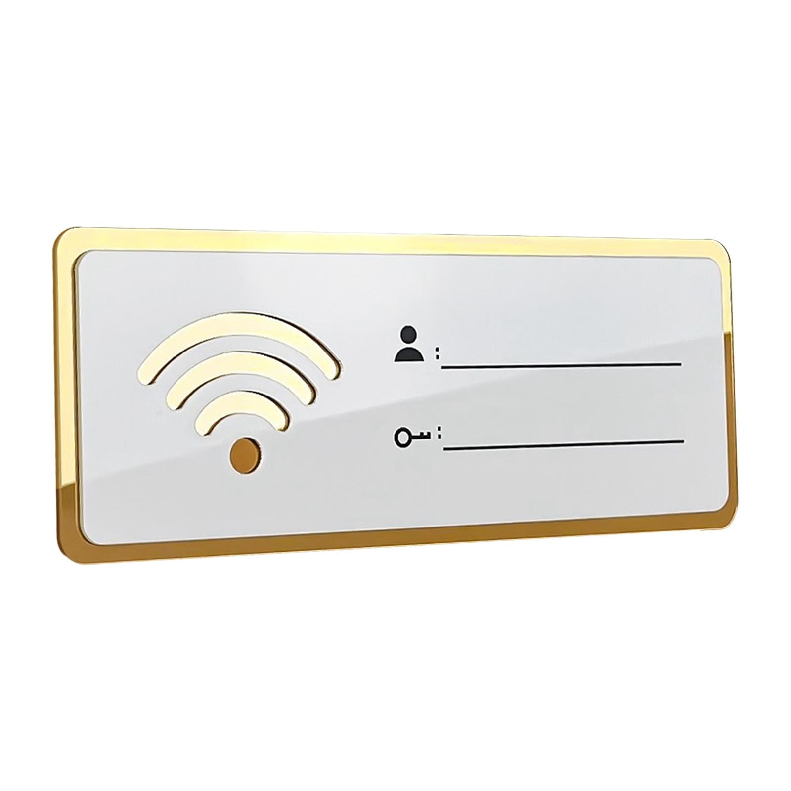 Magideal - Señal Wifi Pegatina Espejo Cuenta Contraseña Regalos Autoextraíbles Tablón De Anuncios Pared Wifi Señal Pegatinas Para Lugares Públicos Oficina Puerta 8 Cm × 20 Cm
