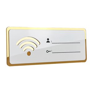 Magideal - Señal Wifi Pegatina Espejo Cuenta Contraseña Regalos Autoextraíbles Tablón De Anuncios Pared Wifi Señal Pegatinas Para Lugares Públicos Oficina Puerta 8 Cm × 20 Cm