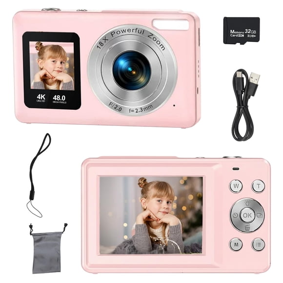 Cámara digital DILTEX 48 MP 4K con doble pantalla y zoom 18X