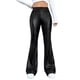 thumbnail image 1 of Pantalón De Cuero Flare Tiro Medio Para Mujer Negro Talla M-L, 1 of 4