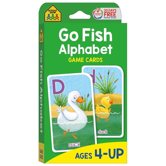 Juego de cartas School Zone Go Fish Play & Learn ABC para mayores de 4 años