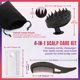 thumbnail image 4 of Peine anticaspa y masajeador de cuero cabelludo, set de 4 piezas: kit exfoliante con peine de dientes finos, cepillo de silicona y estuche de viaje, para todo tipo de cabello, 4 of 9