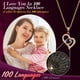 thumbnail image 2 of Rosas moradas auténticas preservadas con collar y oso con la leyenda «Te quiero», 2 of 9