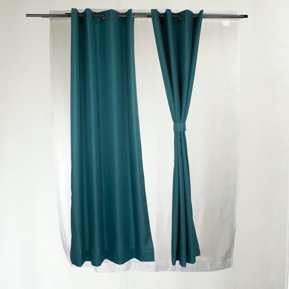 Set Cortina Barbara 8 pzas. 1.40 x 2.25 turquesa