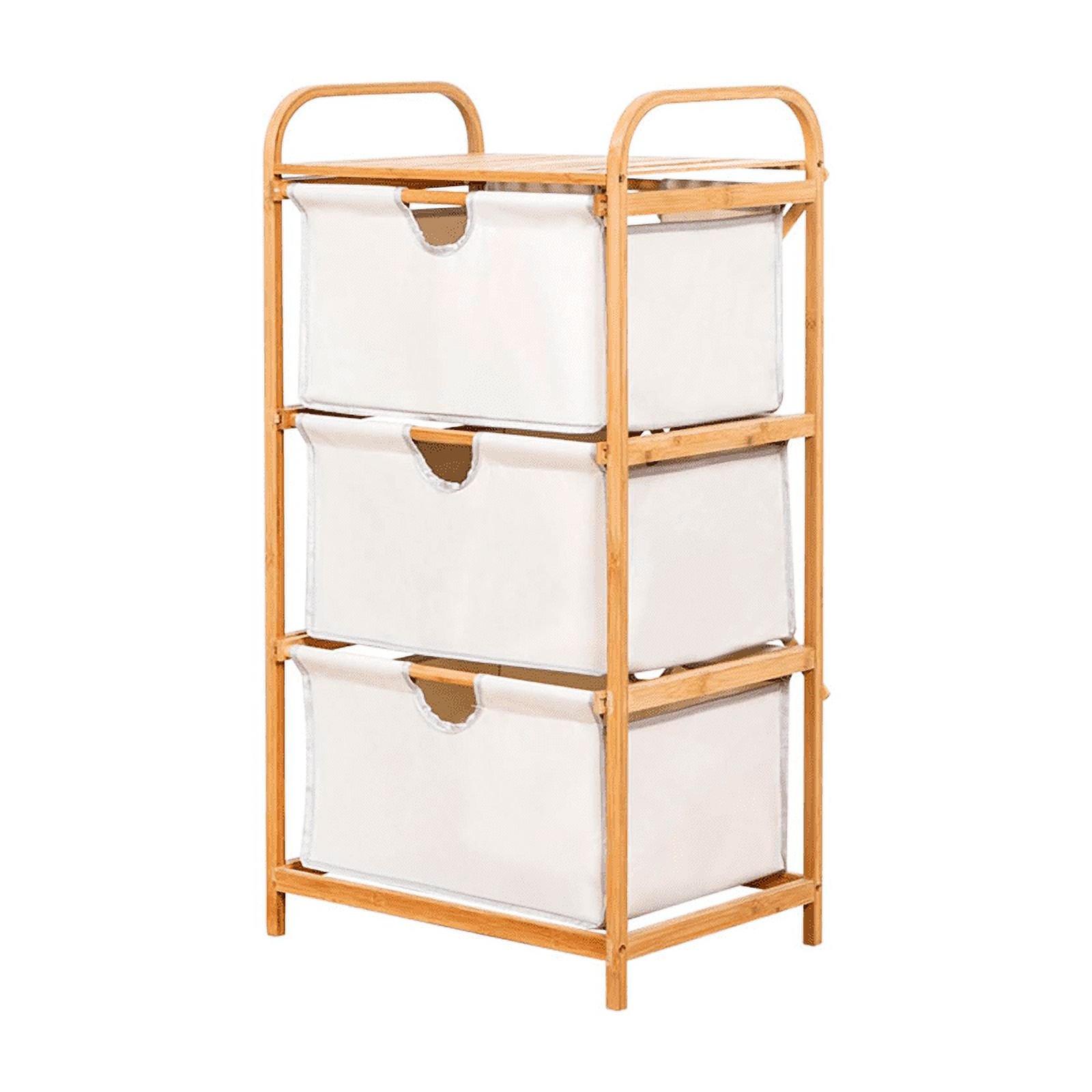 Wakeshome - Estante De Madera 3 Niveles Organizador Para Baño Ropa Sucia