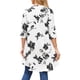 thumbnail image 3 of INSPIRE CHIC Blusa Casual Elegante de Mujer con Tops Asimétricos Florales de Manga 3/4, Cuello en V, Suelta, con Botones, Larga por Detrás, Talla L, Blanca, 3 of 5