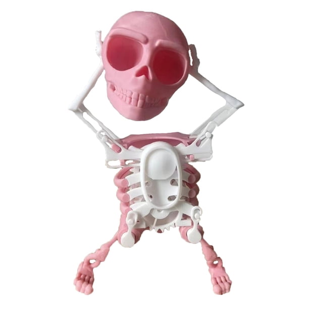 Juguete De Cuerda De Hombre Esqueleto Bailando Creativo Para Decoración Del Hogar Regalo De Cumpleaños Para Niños Rosa Blanco 22cm