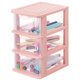 thumbnail image 3 of Organizador de escritorio de plástico transparente con 3 cajones - Rosa, 3 of 5