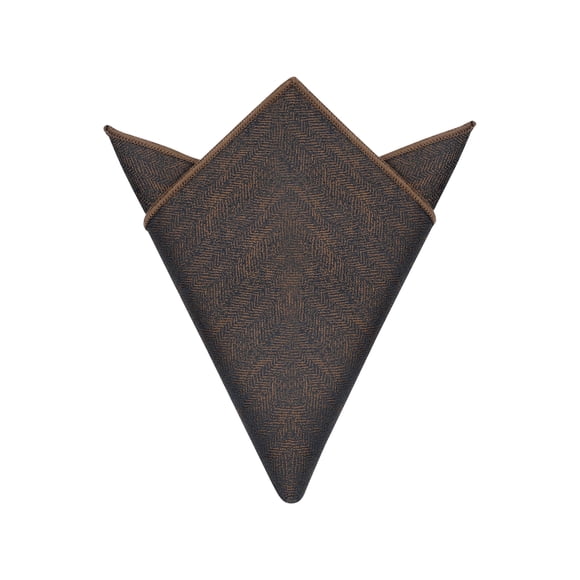 INSPIRE CHIC Pañuelos de Bolsillo Texturizados con Espiga para Hombres con Ribete para Trajes Formales Marrón Talla Única