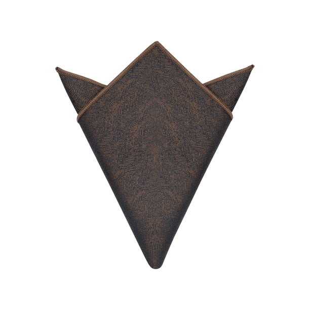 INSPIRE CHIC Pañuelos de Bolsillo Texturizados con Espiga para Hombres con Ribete para Trajes Formales Marrón Talla Única