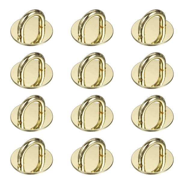 Gancho de encanto para teléfono de metal Uxcell 0.7", 12 piezas de gancho de agarre de dedo para teléfono en forma de círculo adhesivo para accesorios de funda de tableta de bricolaje, oro