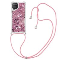 Funda Foxdock Para Samsung Galaxy A22 4G Con Cuerda Ajustable, Brillo Líquido, Protección Antigolpes Y Lente – Ideal Para Regalo