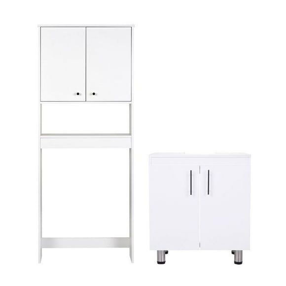 Combo Estante 2 Puertas + Vanitorio Blanco