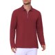 thumbnail image 5 of INSPIRE CHIC Camisas Polo Texturizadas para Hombre de Manga Larga con Cremallera Cuarto para Golf Talla L Burdeos, 5 of 6