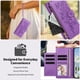 thumbnail image 4 of Funda Billetera Floral en Relieve iphone17 con Tarjetero y Cremallera Morado, 4 of 4