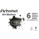thumbnail image 5 of Marcadores Arhomet 6 piezas Gris Frío de Punta Dual a base de Alcohol, 5 of 6