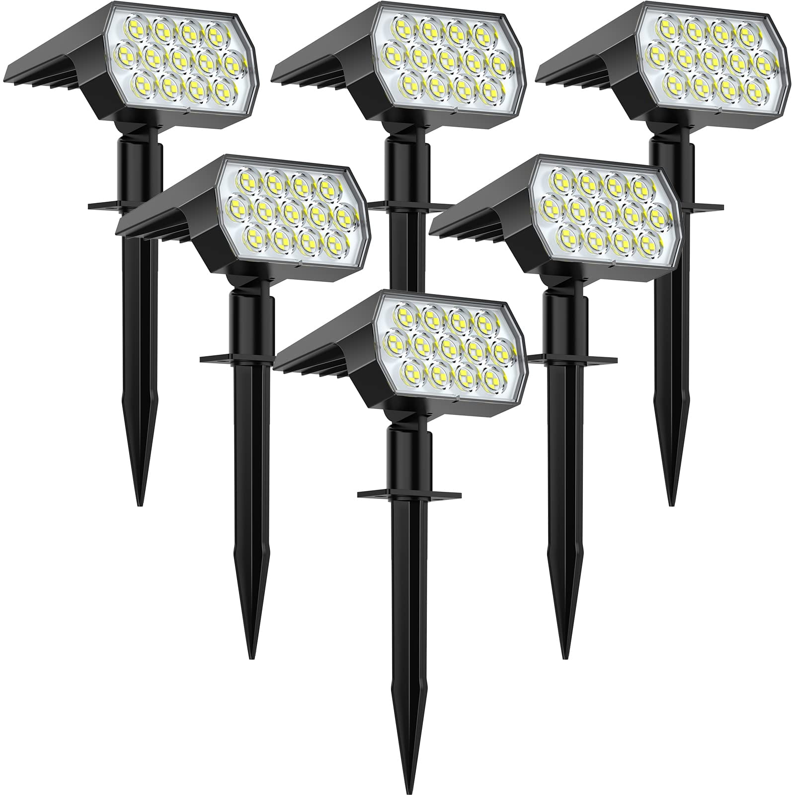 Luces Solares De Foco Welalo Paquete De 6 Con 65 Led Impermeables Ip68