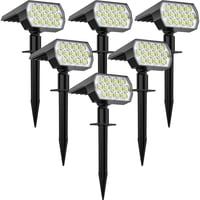 Luces Solares De Foco Welalo Paquete De 6 Con 65 Led Impermeables Ip68
