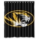 thumbnail image 1 of Cortina de ducha de los Missouri Tigers, juego de cortina de baño con ganchos, tamaño 60 x 72 pulgadas, 1 of 3